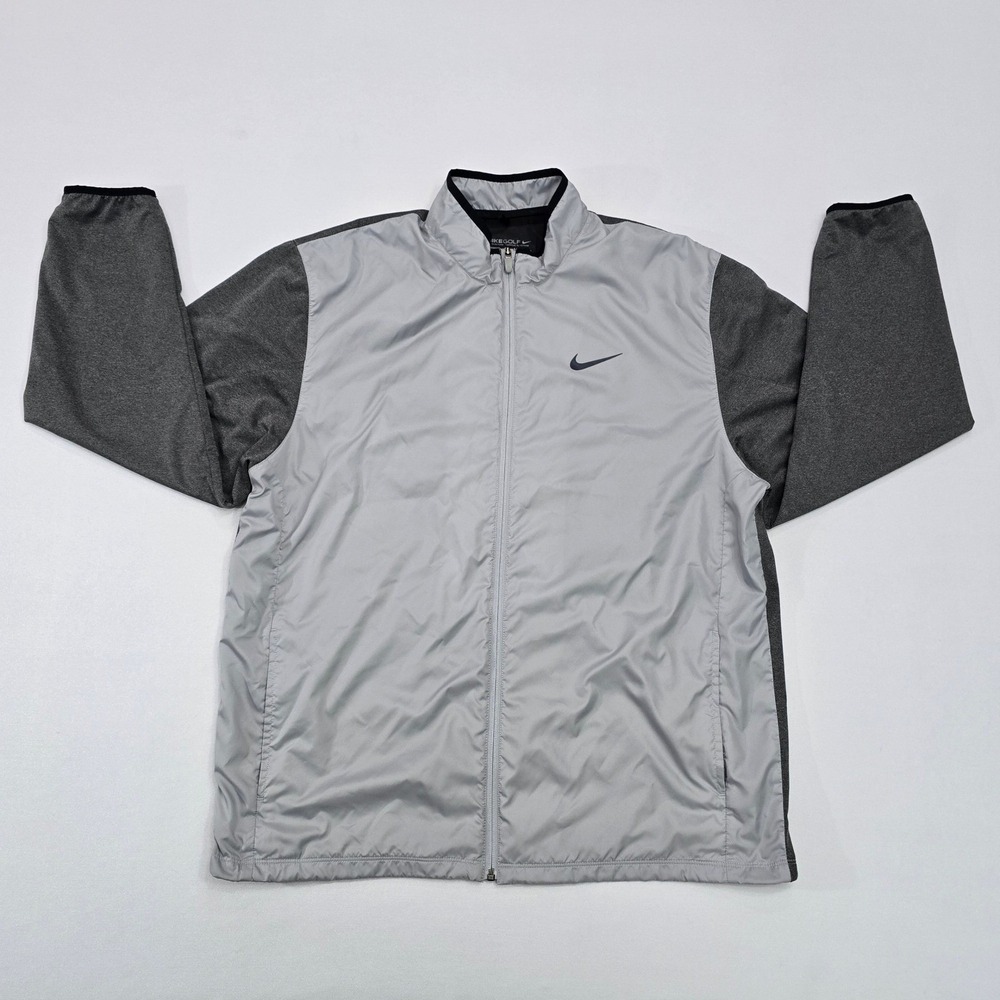Nike Golf Mens Full Zip Windbreaker Jacket Gray Mixed Media 726401-012 XL